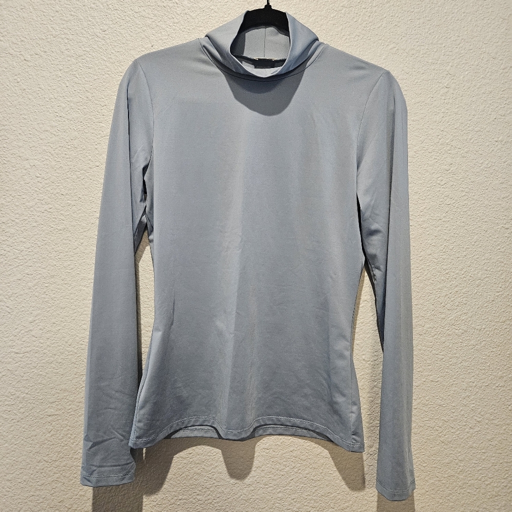 Aritzia Wilfred Mock Neck Long Sleeve Stretch Blouse Top Size M